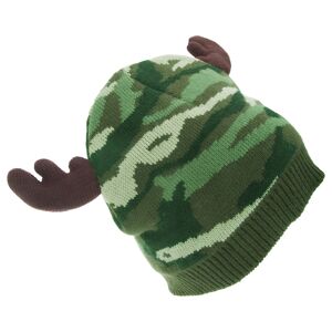 Floso (One Size, Green Camo) FLOSO Mens Camo Pattern Winter Beanie Hat With Moose Antl