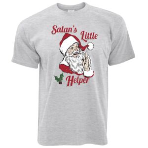 Tim And Ted (L, Grey) Anti Christmas T Shirt Satans Little Helper Parody Slogan Santa Claus