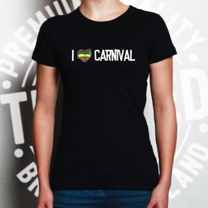 Tim And Ted (M, White) Music Womens TShirt I Love Carnival Reggae Jamaica Dub Soca Festival