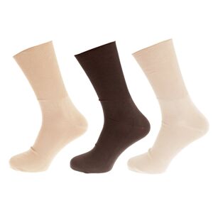 Universal Textiles (6-11 UK, Cream/Beige/Brown) Mens Bamboo Diabetic Wellness Socks (Pack Of 3)