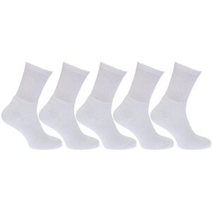 Universal Textiles (UK Shoe 6-11, EUR 39-45, White) Mens Cotton Rich Sports Socks (Pack Of 5)