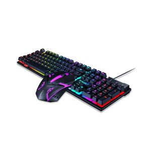 Unbranded Gaming LED Rainbow Backlit Wired Mechanical Keyboard And Mouse Set For PC Laptop