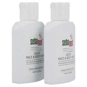 Sebamed Liquid Face and Body Wash Travel Kit 2 Pack 50mL each (1.69 Fl oz) pH 5.