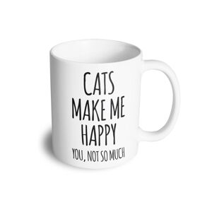 Tim And Ted Novelty Mug Cats Make Me Happy, You, Not So Much Pet Lover Joke Coffee Tea Cup
