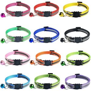 NLEADER (12 Multi-colored) Tafeiya 12 PACK Reflective Cat Collars Quick Release Safety B
