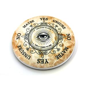 The Planchette Round Ceramic Pendulum Board with All-Seeing Eye Design, Suitable for Reiki, Dow