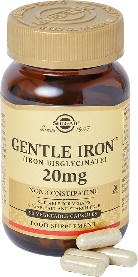 Solgar Gentle Iron (Iron Bisglycinate) 20 mg Vegetable Capsules Gentle Iron (Iron Bisglycinate) 20 mg Vegetable Capsules 90caps