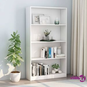 vidaXL 4-Tier Book Cabinet White 31.5"x9.4"x55.9" Engineered Wood  - White