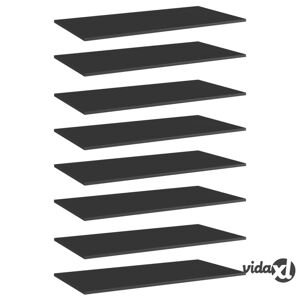 vidaXL Bookshelf Boards 8 pcs High Gloss Black 31.5"x7.9"x0.6" Engineered Wood  - Black