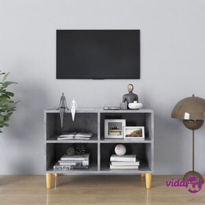 vidaXL TV Cabinet with Solid Wood Legs Concrete Gray 27.4"x11.8"x19.7"  - Gray