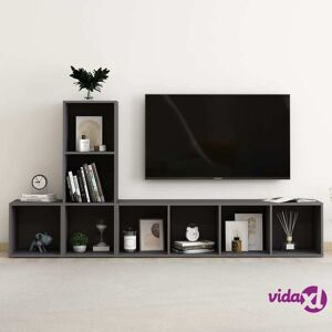 vidaXL 3 Piece TV Cabinet Set Gray Engineered Wood  - Gray