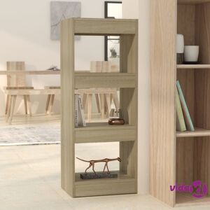 vidaXL Book Cabinet/Room Divider Sonoma Oak 15.7"x11.8"x40.6" Engineered Wood  - Brown