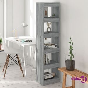 vidaXL Book Cabinet/Room Divider Gray Sonoma 15.7"x11.8"x65.4"  - Gray