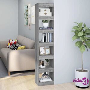 vidaXL Book Cabinet/Room Divider Gray Sonoma 15.7"x11.8"x78"  - Gray