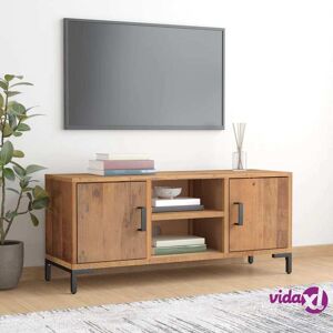 vidaXL TV Stand Brown 43.3"x13.8"x18.9" Solid Wood Pine  - Brown