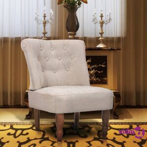 vidaXL French Chair Cream Fabric  - Cream