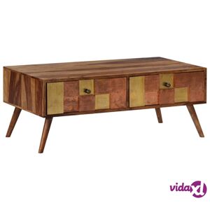 vidaXL Coffee Table 39.4"x19.7"x15.4" Solid Sheesham Wood  - Brown