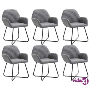 vidaXL Dining Chairs 6 pcs Dark Gray Fabric  - Gray