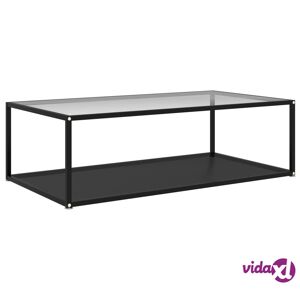 vidaXL Coffee Table Transparent and Black 47.2"x23.6"x13.8" Tempered Glass  - Multicolour