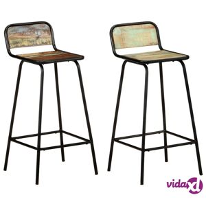 vidaXL Bar Chairs 2 pcs Solid Reclaimed Wood  - Brown