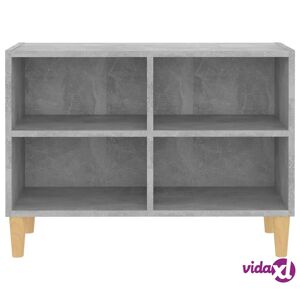 vidaXL TV Stand with Solid Wood Legs Concrete Gray 27.4"x11.8"x19.7"  - Gray