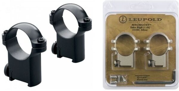 Leupold Sako Ring Mounts, 1in, High, Matte Black - 54410