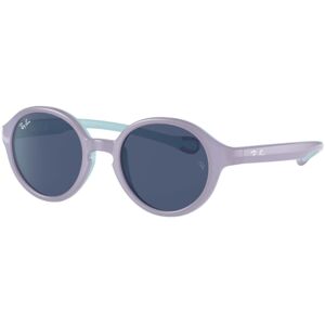 Ray-Ban RJ9075S Sunglasses, Dark Blue Lenses, Violet On Rubber Light Blue, 37, RJ9075S-709980-37