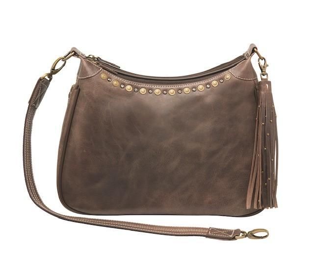 Gun Tote'n Mamas Concealed Carry Hobo Purse, Distressed Leather, Brown, GTM-CZY/70