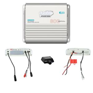 Boss Audio 2-Channel Mosfet Bridgeable Marine Power Amplifier with Remote Subwoofer Level Control, White, MR800