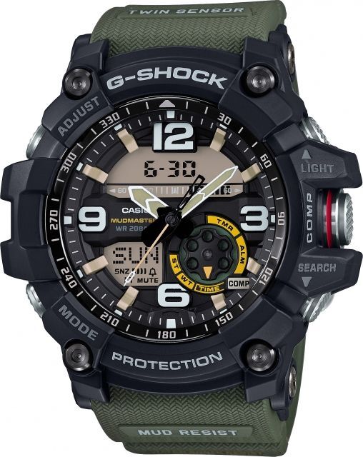 Casio Tactical Master of G, Mudmaster Watch, Green Band, Green, GG1000-1A3