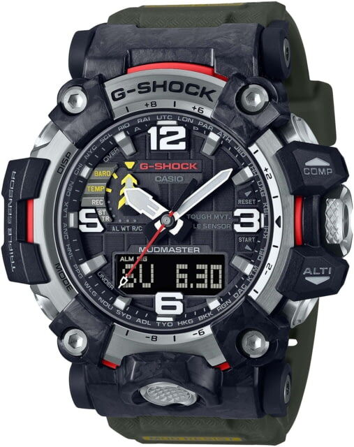 Casio Tactical G-Shock Mudmaster Master of G Watches, Black Resin/Stainless Steel, GWG2000-1A3