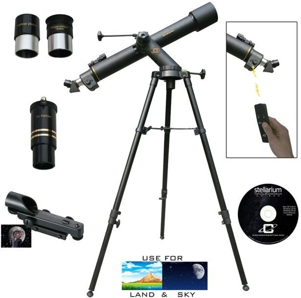 Cassini Astronomical/Terrestrial Telescope, w/Electronic Focus, Black, 800x72mm, C-80072TREF