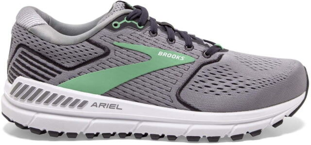 Brooks Ariel '20 Running Shoes - Women's, Wide, Alloy/Blackened Pearl/Green, 8.5, 1203151D076.085