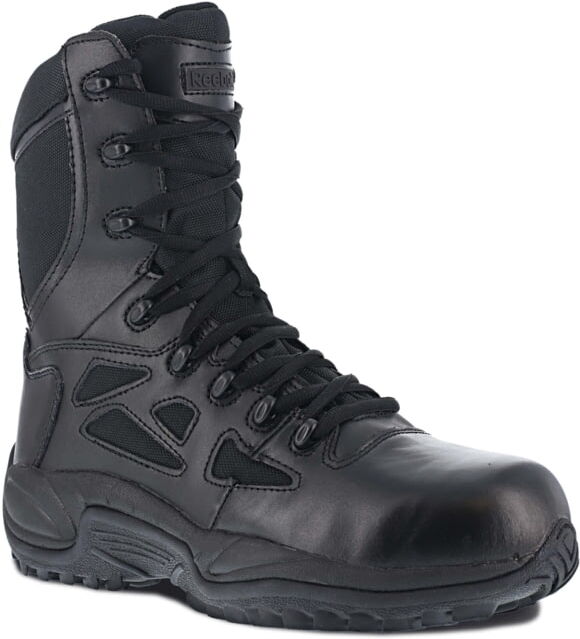 Reebok Rapid Response RB 8in. Military Boot - Men's, Black, 13, Medium, 690774136557