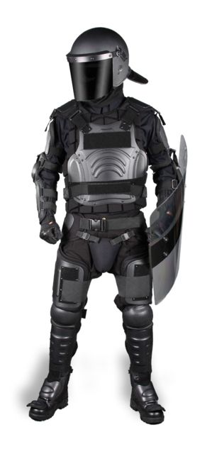 Damascus Protective Gear Damascus FX1 Protective Gear FlexForce Modular Hard Shell Full Body Crowd Control System, Large, Black, FX1LG