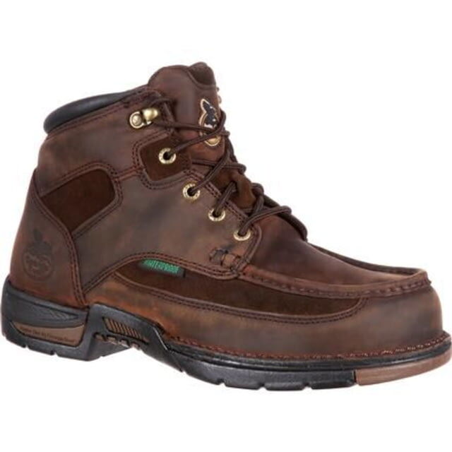 Georgia Boot Athens Waterproof 6 inch Work Boot w/Steel Toe - Men's, Brown, 8.5, G7603-085M