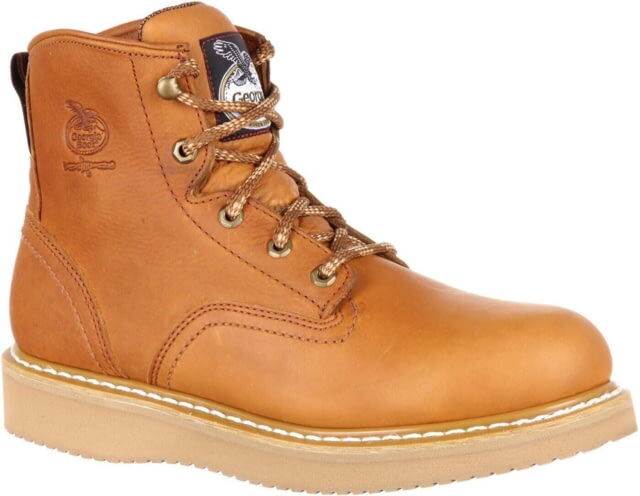 Georgia Boot Wedge Steel Toe 6in Work Boot - Men's, Medium, Baracuda Gold, 9.5, G6342-095M