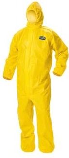 Kimberly Clark KleenGuard A70 Coveralls w/Ankles, Hood and Boot, Yellow, Large, Case of 12, 00683