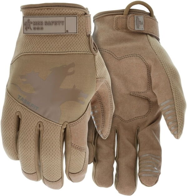 MCR Safety Mechanics Gloves with TaskFit Design, Synthetic Leather Palm, Nylon and Spandex Back, Tan, XX - Large, 963XXL