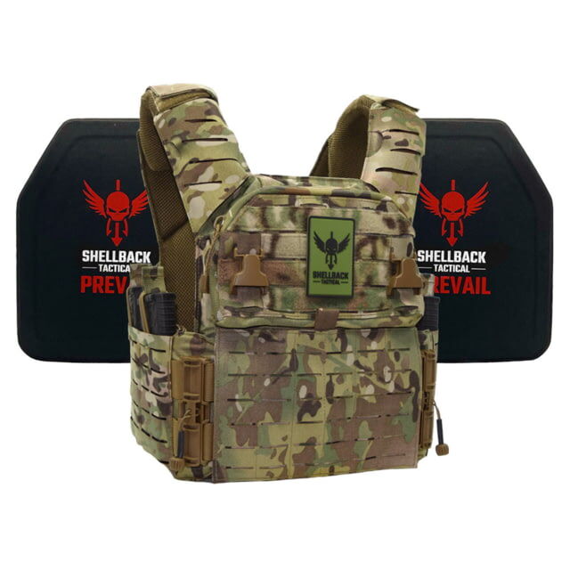 Shellback Tactical Banshee Elite 3.0 Lightweight Level IV Ceramic Plates Armor Kit, Multicam, Small/Medium, SBT-BANELT3-4SICMH-MC-SM