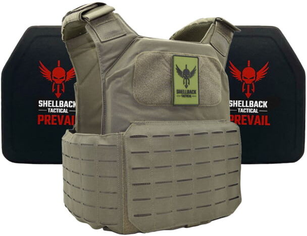 Shellback Tactical Shield 2.0 Lightweight Level IV Ceramic Plates Armor Kit, Ranger Green, One Size, SBT-9011-4SICMH-RG