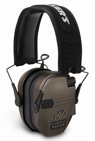Walkers Razor Series Slim Shooter Folding Electronic Ear Muffs, 23 dB NRR, Flat Dark Earth, GWP-RSEM-FDE