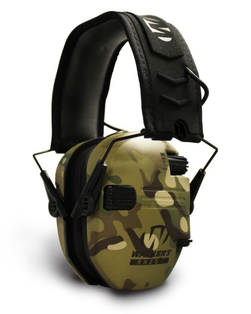 Walkers Razor Slim Shooter Folding Electronic Ear Muff, 23 dB NRR, Multicam Camo/Tan, GWP-RSEM-MCC