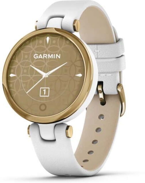 Garmin Lily Smartwatch - Women's, Light Gold / White Leather, 010-02384-A3