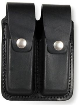 Boston Leather Clip Pouch. Double 9mm & 40 Mm - 5601-1