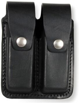 Boston Leather Doub Mag Pouch 9mm Pl Bl Bask - 5601HS-3