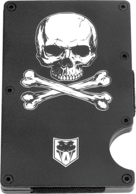 CobraTec Knives RFID Jolly Roger Aluminum Wallet, Black, RFIDJR