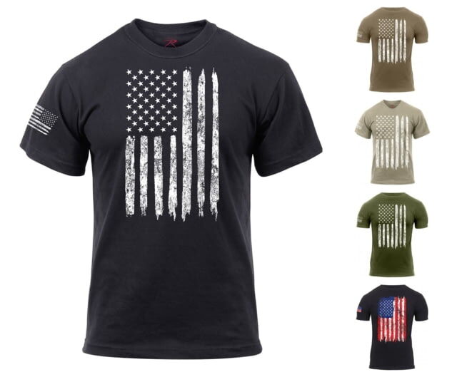 Rothco Distressed US Flag T-Shirt - Men's, Desert Sand, M, 10870-DesertSand-M