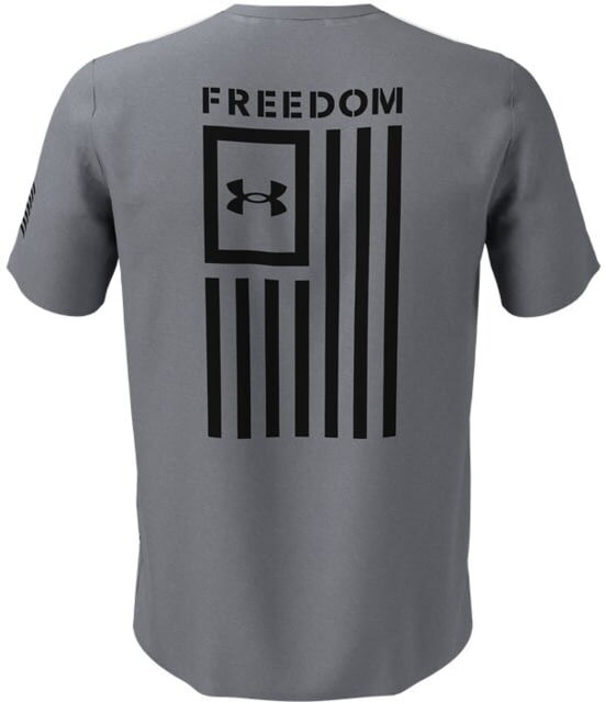 Under Armour Freedom Flag T-Shirt - Men's, Steel Medium Heather/Black, 2XL, 13708100352X