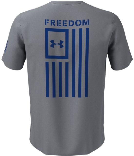 Under Armour Freedom Flag T-Shirt - Men's, Steel Medium Heather/Royal, Medium, 1370810036MD